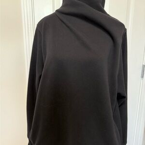 Athleta Black High Neck Crossover Sweatshirt XL EUC